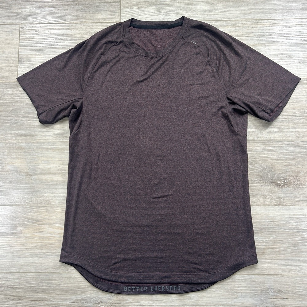 Lululemon Large License To Train Red Burgundy Short Sleeve Short Gym